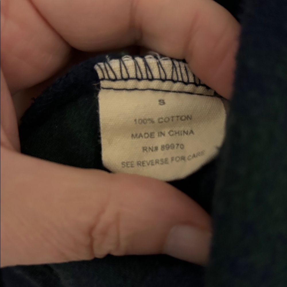 Love Notes Casual Plaid Flannel Shirt in Navy and Green - Picture 5 of 5